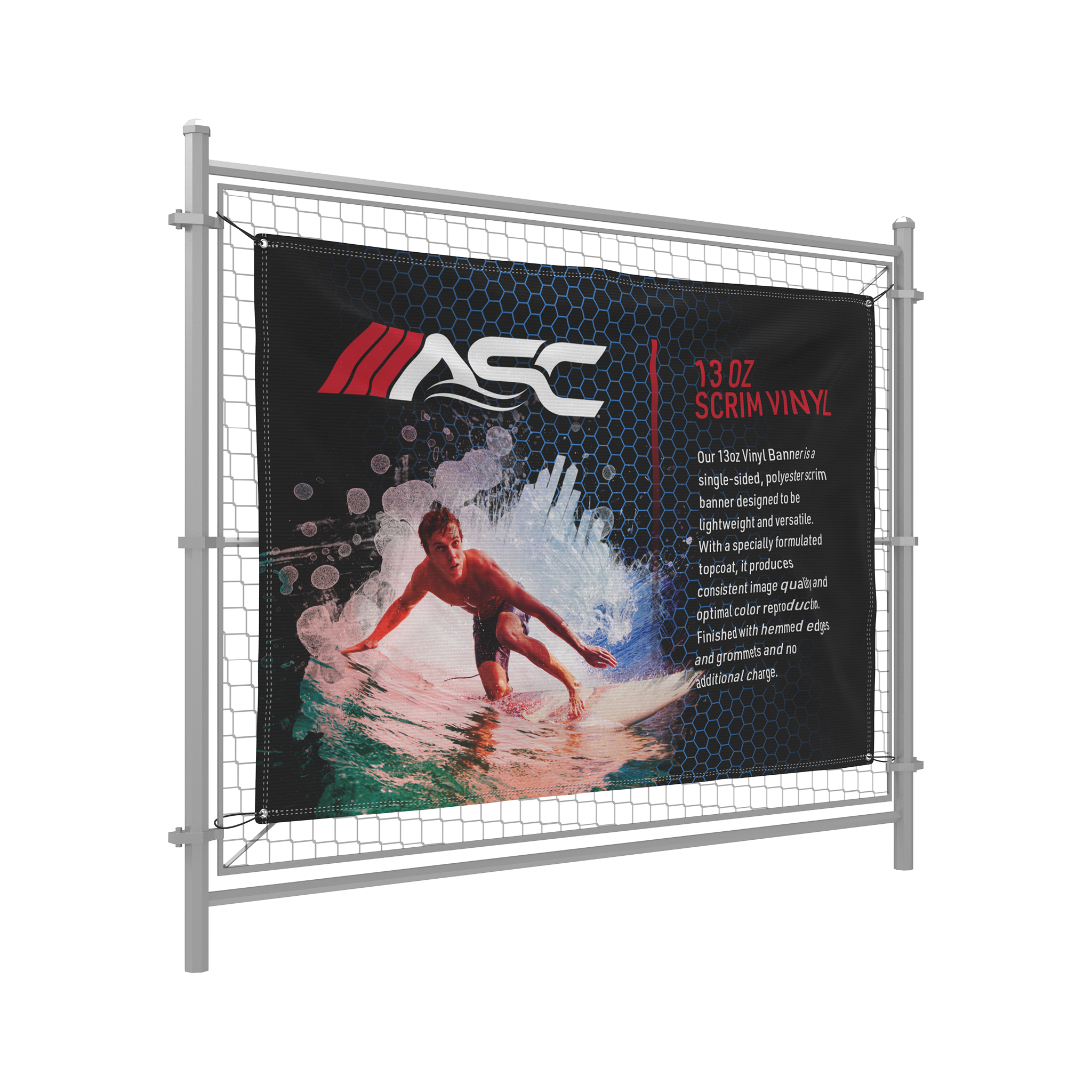 Next Day Air S&H Included Rolled 8' x 8' Full Color Custom Banner 13oz Vinyl 